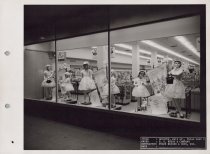 Black and white photograph of Kress display window