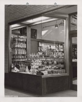 Black and white photograph of Kress display window