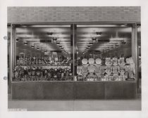 Black and white photograph of Kress display window