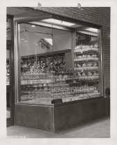 Black and white photograph of Kress display window