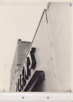 Black and white photograph of Kress brick work