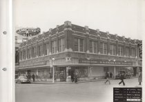Black and white photograph of Kress store front
