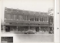 Black and white photograph of Kress store front
