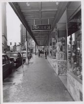 Black and white photograph of Kress store front
