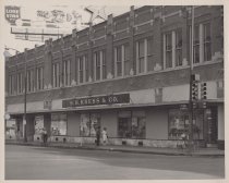 Black and white photograph of Kress store front