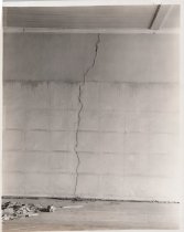 Black and white photograph of a building wall