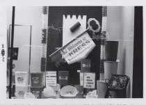 Black and white photograph of Kress display window