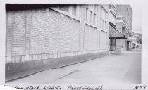 Black and white photograph of Kress side wall