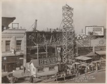 Black and white photograph of Kress construction site