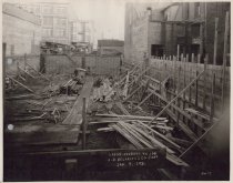 Black and white photograph of Kress construction site