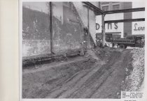 Black and white photograph of Kress construction site