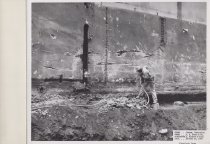 Black and white photograph of Kress construction site