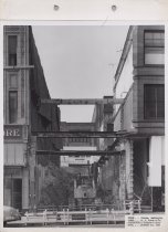 Black and white photograph of Kress construction site