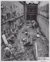 Black and white photograph of Kress construction site