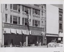 Black and white photograph of Kress store front under construction