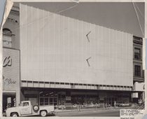 Black and white photograph of Kress store front