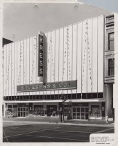 Black and white photograph of Kress store front