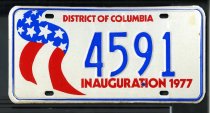 1977 Inaugural License Plate