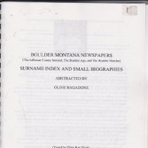 Boulder Montana Newspapers