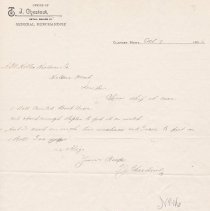T. J. Chestnut, General Merchandise 1896 Letter