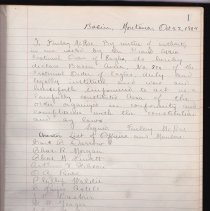 Basin Eagles 1904 Meeting Minutes