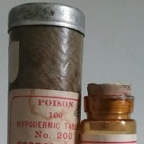 Hypodermic tablets from Boulder pharmacy.