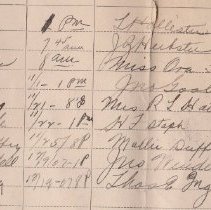 Clancy post office special delivery list, 1907.