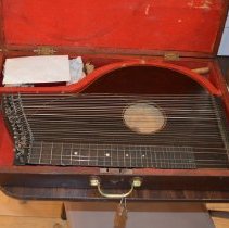 Zither in wood case.