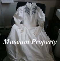 1980 white taffeta wedding dress.