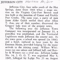 Jefferson City as reported in Montana Pay Dirt.
