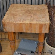 Butcher block table.