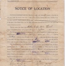 1931 notice of location document