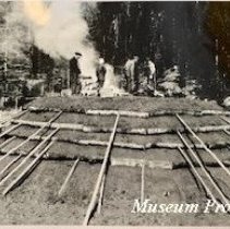 Charcoal kiln in Bernice in 1942.