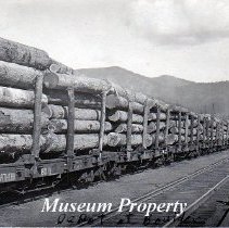 GNRR log train at Boulder Depot postcard, c1910.