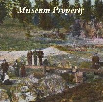 Visiting the Many Hot Springs at Sunny Side postcard 1914.