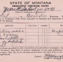 Emergency purchase order from the Deaf & Blind School.