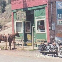 Leaning Tower of Pizza, Basin, Montana postcard.