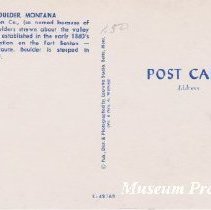 Back of Boulder, Montana postcard.