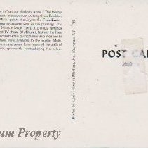 Back of postcard of Free Enterprise Health Mine.