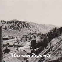 Katie Mine at Basin with view of the town.