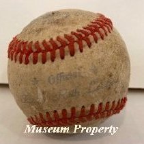 Baseball used by Bob Haab of Clancy.