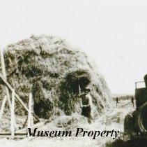 Stacking hay at the Haab Ranch.