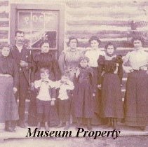 York family in front of the Calvin post office.
