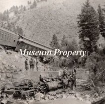 Passenger train wreck in 1917 near Basin.