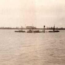 Sunken ship at Bordeaux, France.
