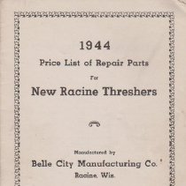 New Racine Threshers price list for 1944.