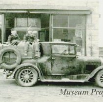 Jack McEachern and Tom Battershell in front of Clancy Store.