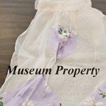 Pink Apron with purple hankies & cherry blossom