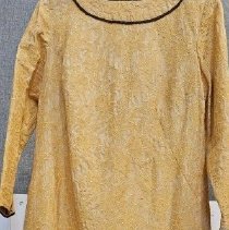 Gold Lace over Satin Dress