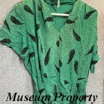 Green & Black Crepe Dress